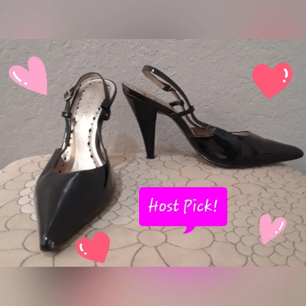 💕HP💕BCBGirls Sling Back Black Heels‎